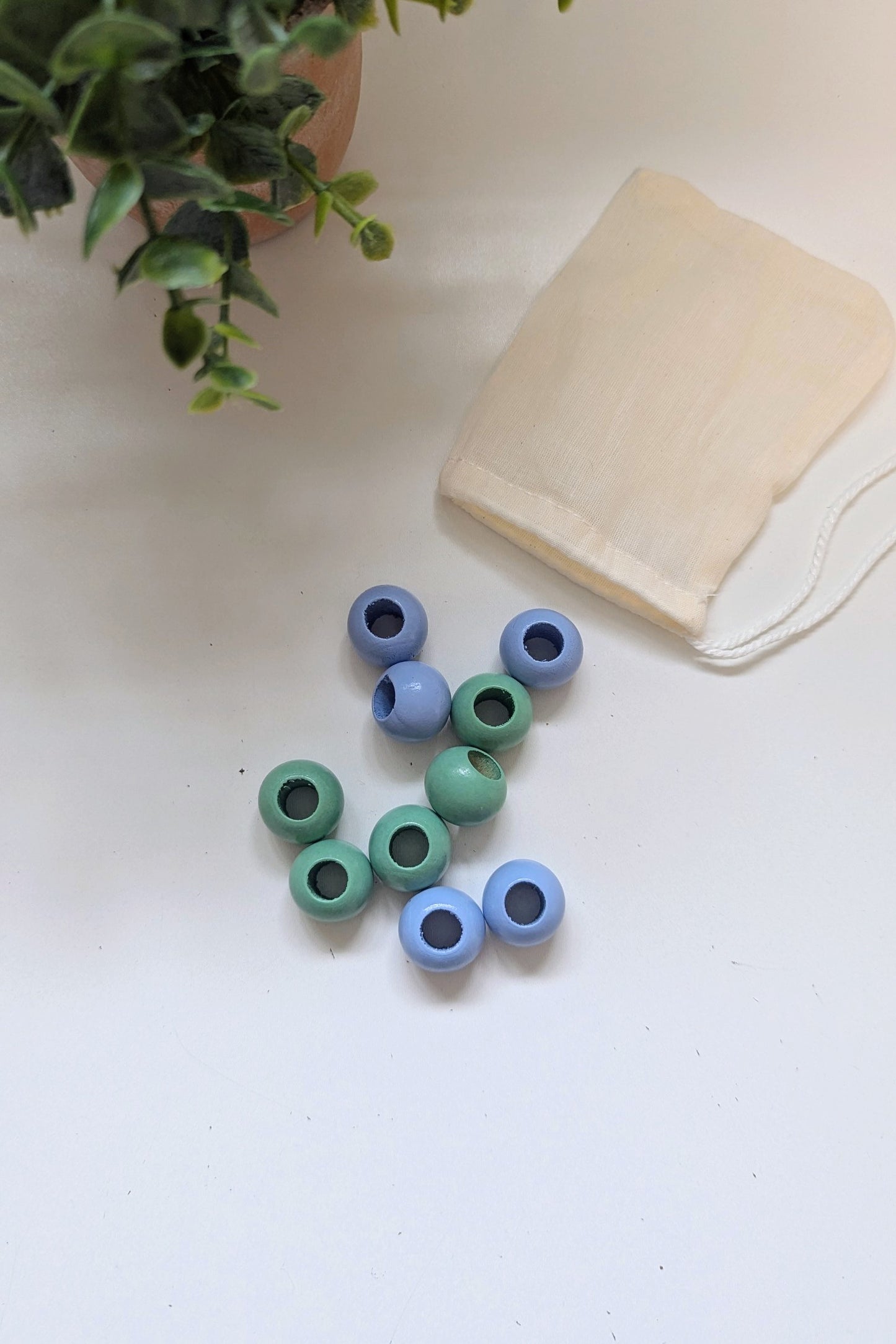 Wooded Beads With Large 10 mm Hole | Limited Edition Colors | Pack of 10