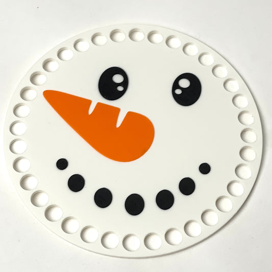 Happy Snowman Base for Basket Coiling and Crochet