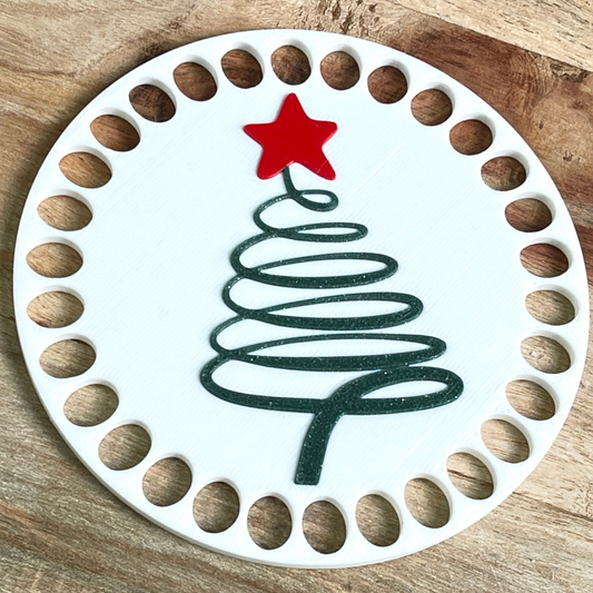 Swirly Christmas Tree Base for Crochet and Basket Coiling - 4-inch