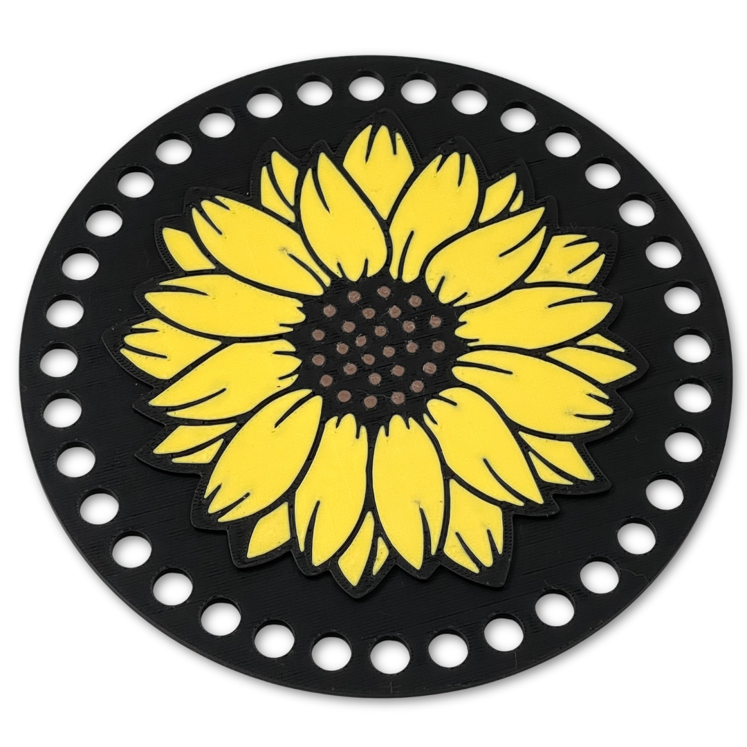 Sunflower Base for Basket Coiling and Crochet 6-inch