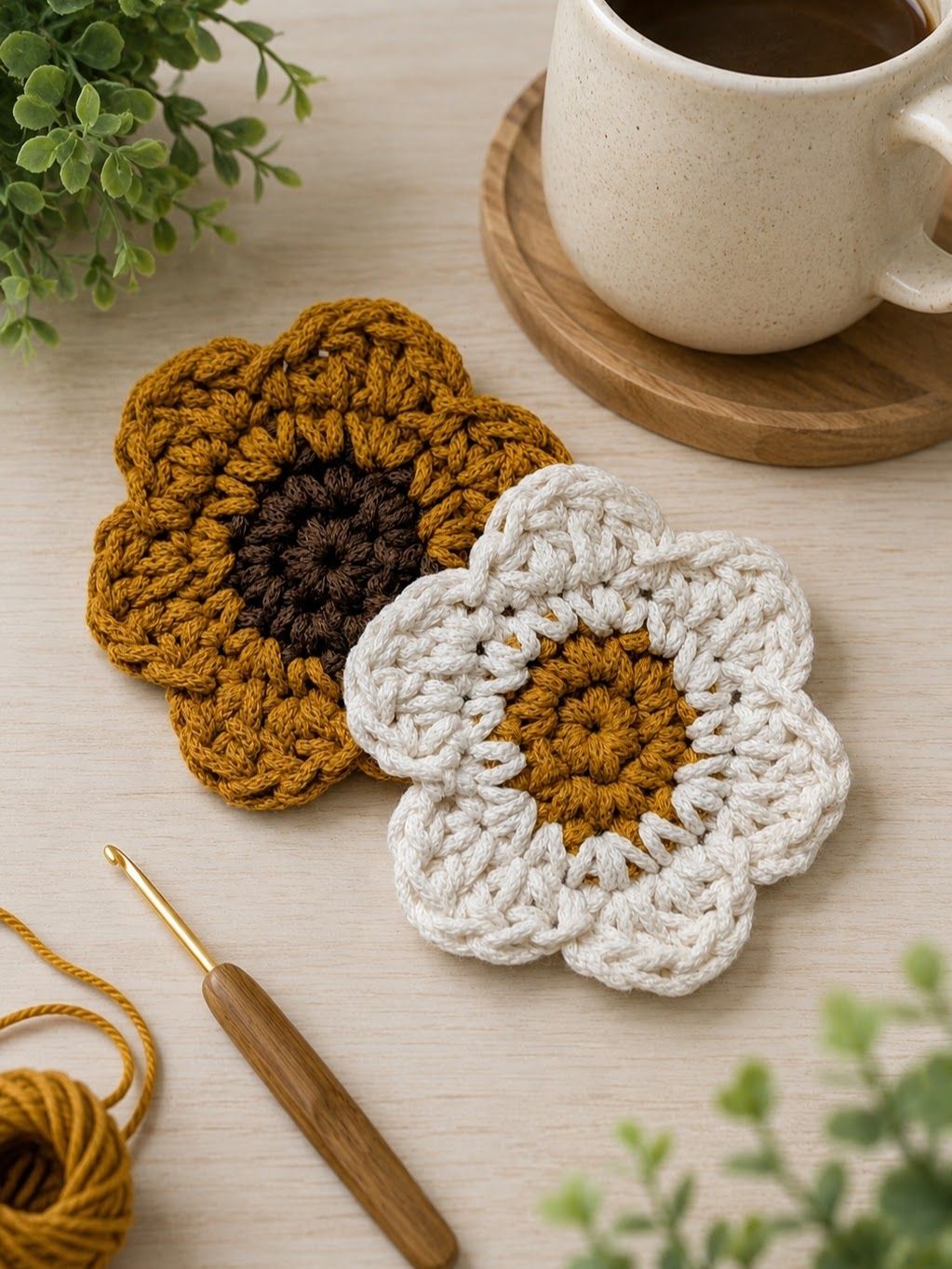 Crochet Flower Coaster Downloadable PDF Pattern