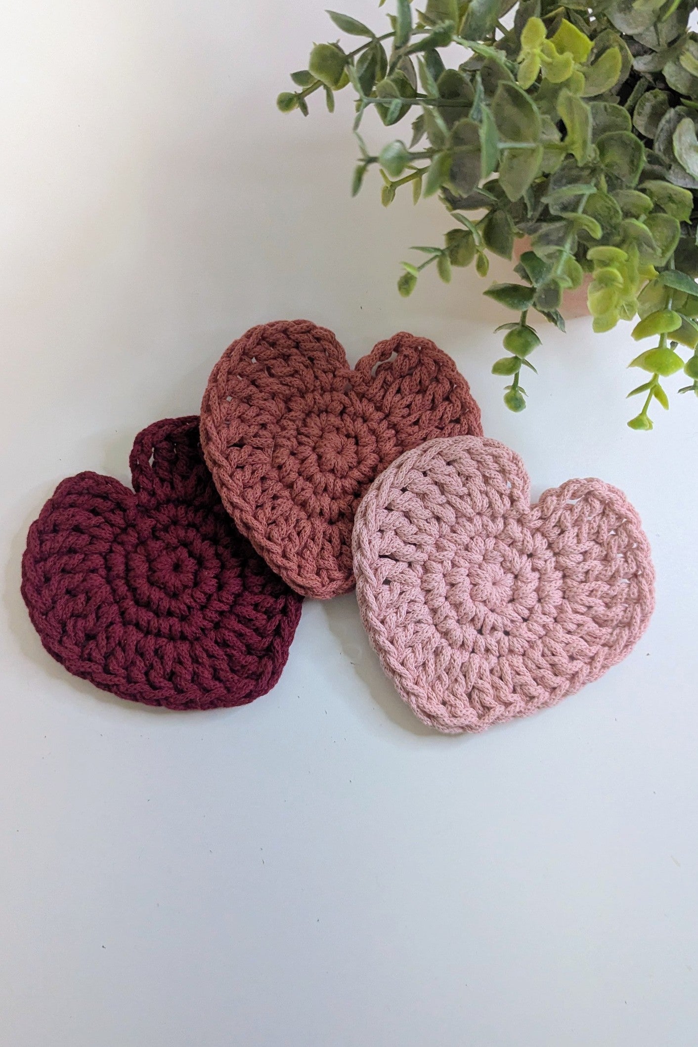Crochet Heart Coaster