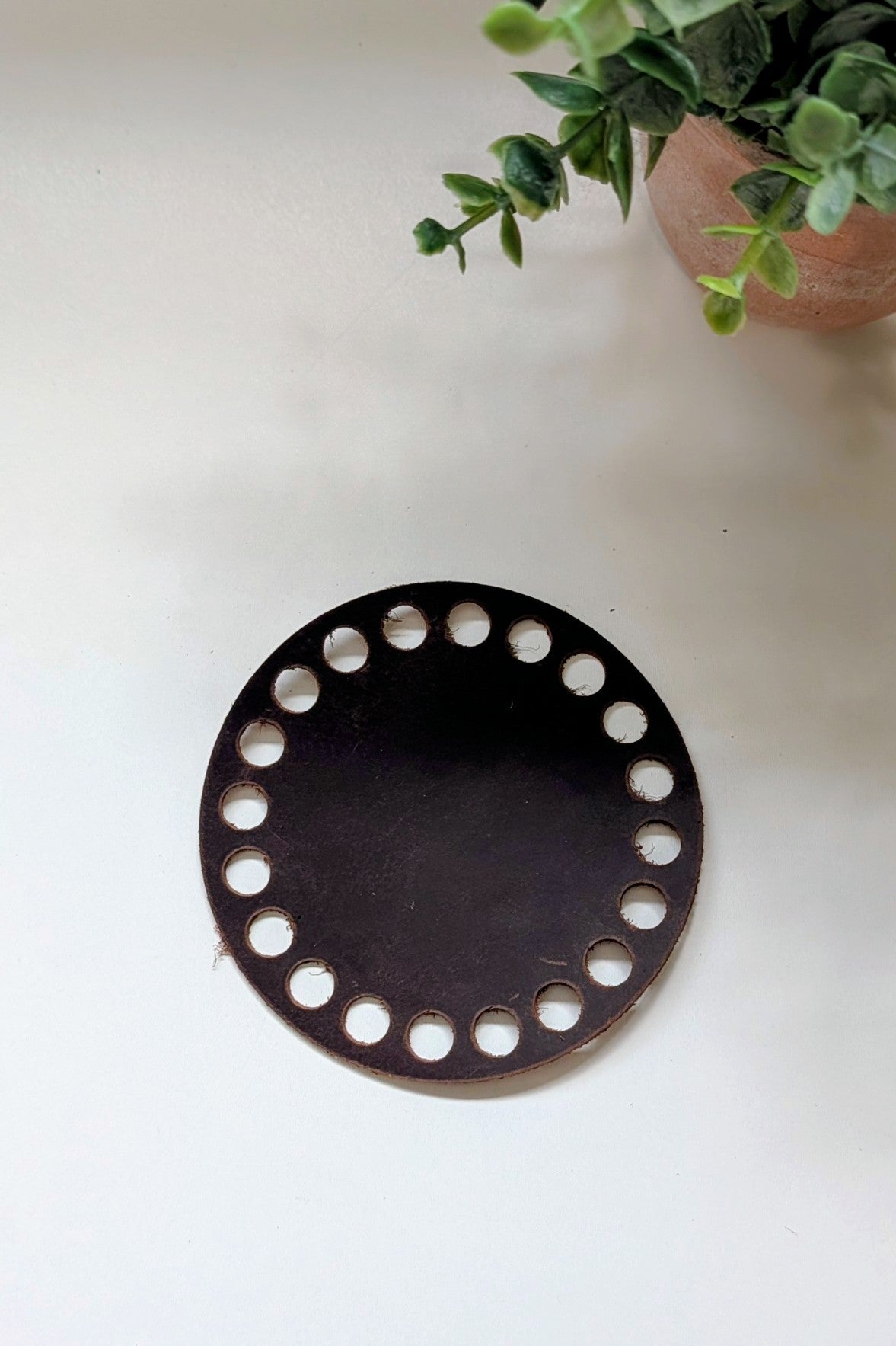 Genuine Leather Base For Baskets and Crafts