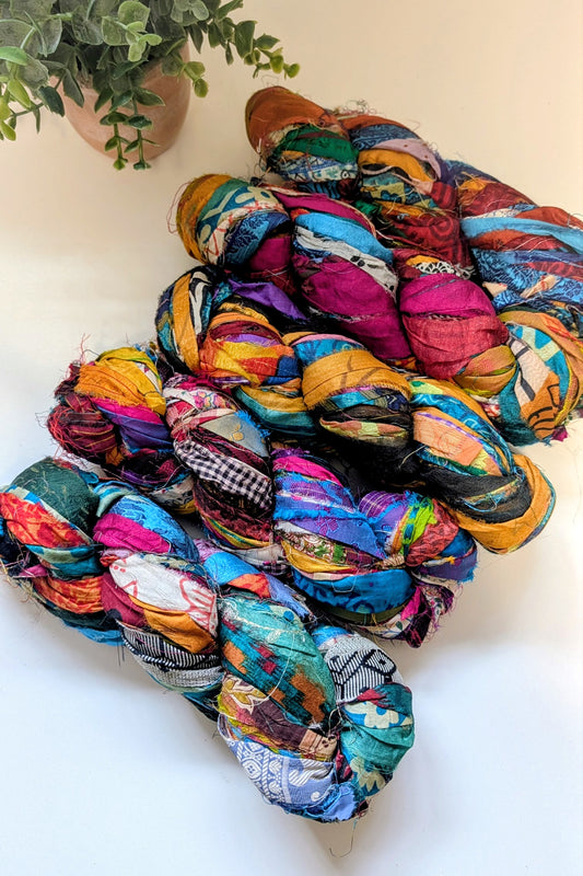 Printed Sari Silk Ribbon| Recycled