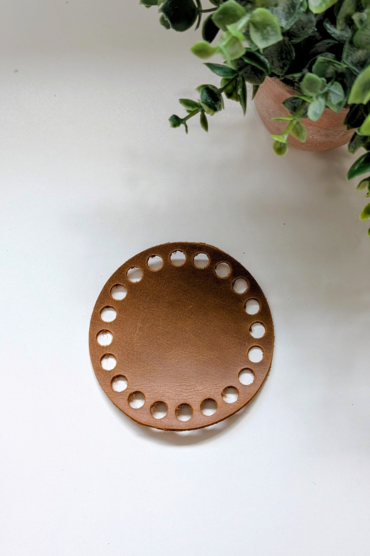 Genuine Leather Base For Baskets and Crafts
