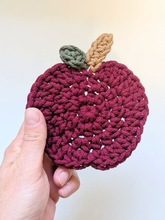 Crochet Apple Coaster