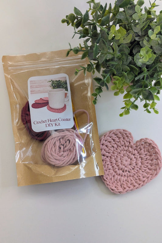 Crochet Heart Coaster DIY Kit