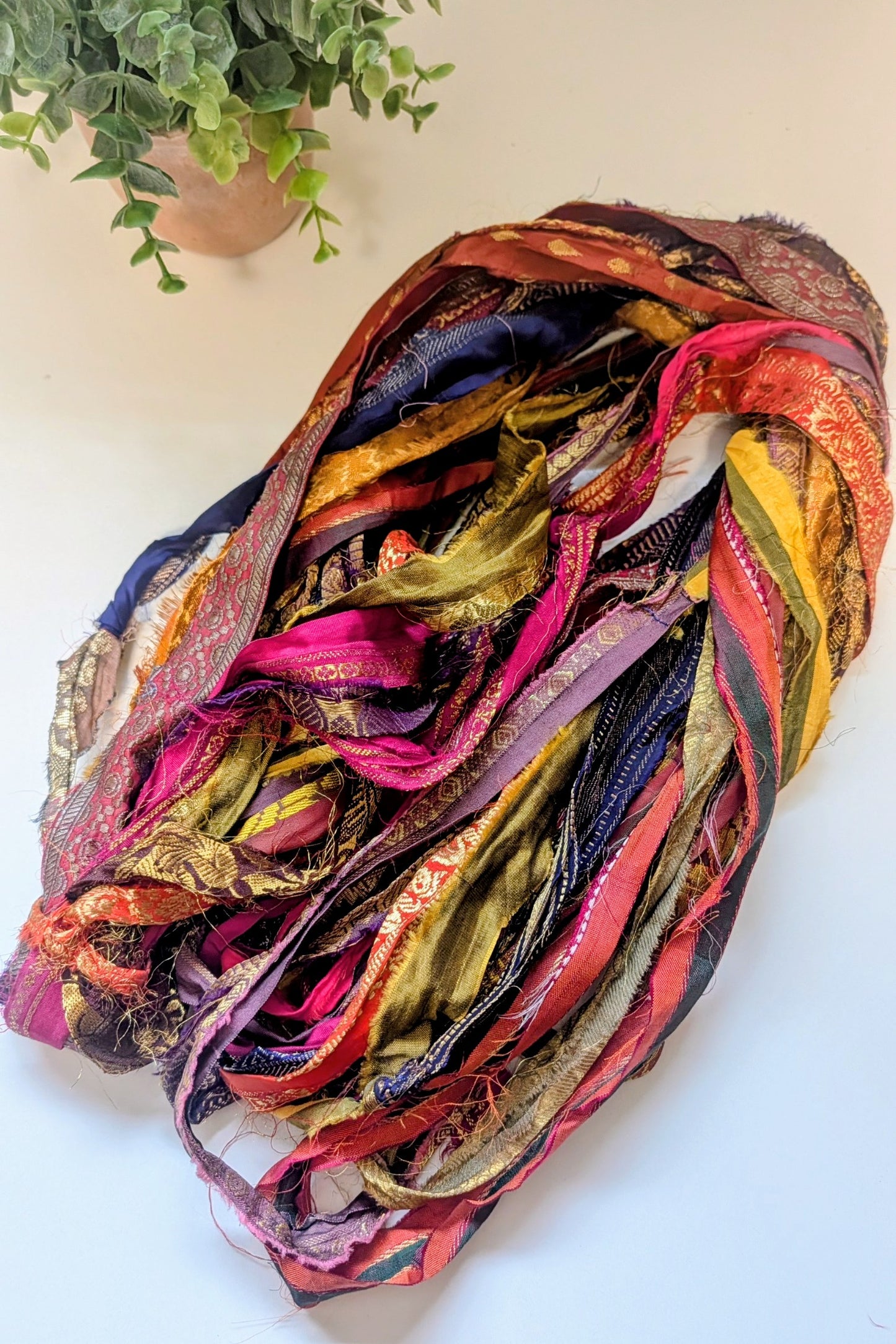 Recycled Brocade Sari Silk Ribbon