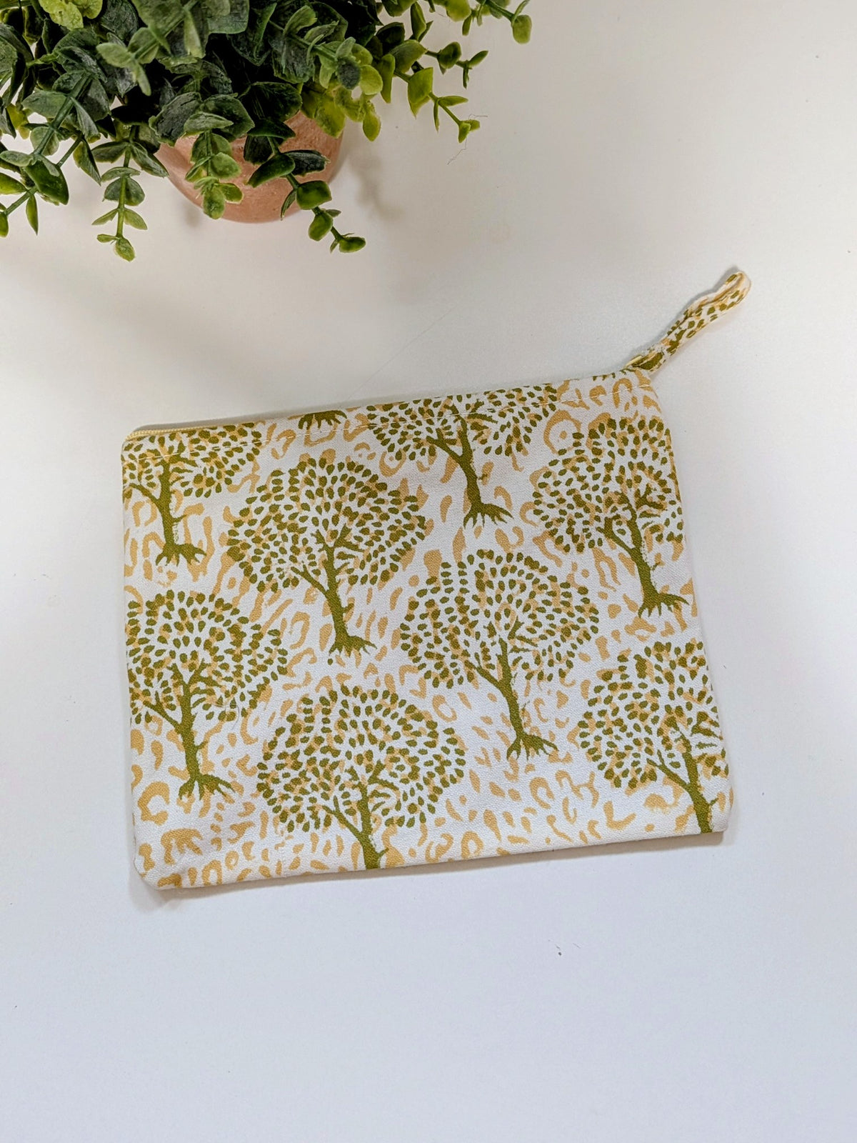 Canvas Zipper Pouch | Block Printed