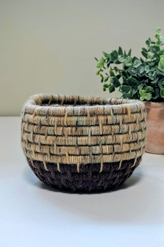 Brown Merino Wool Basket