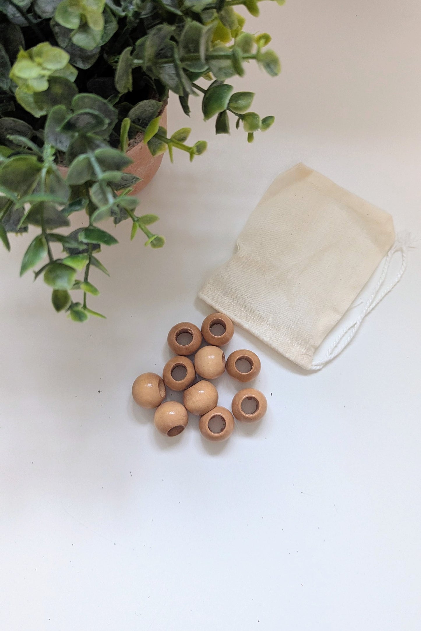 Wooded Beads With Large 10 mm Hole | Pack of 10