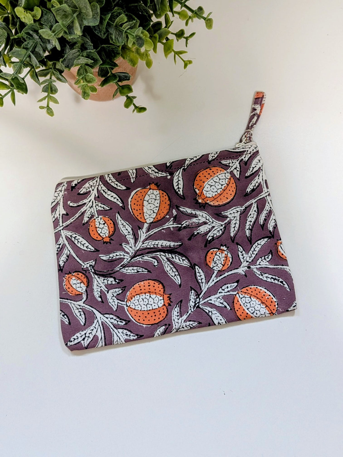 Canvas Zipper Pouch | Block Printed
