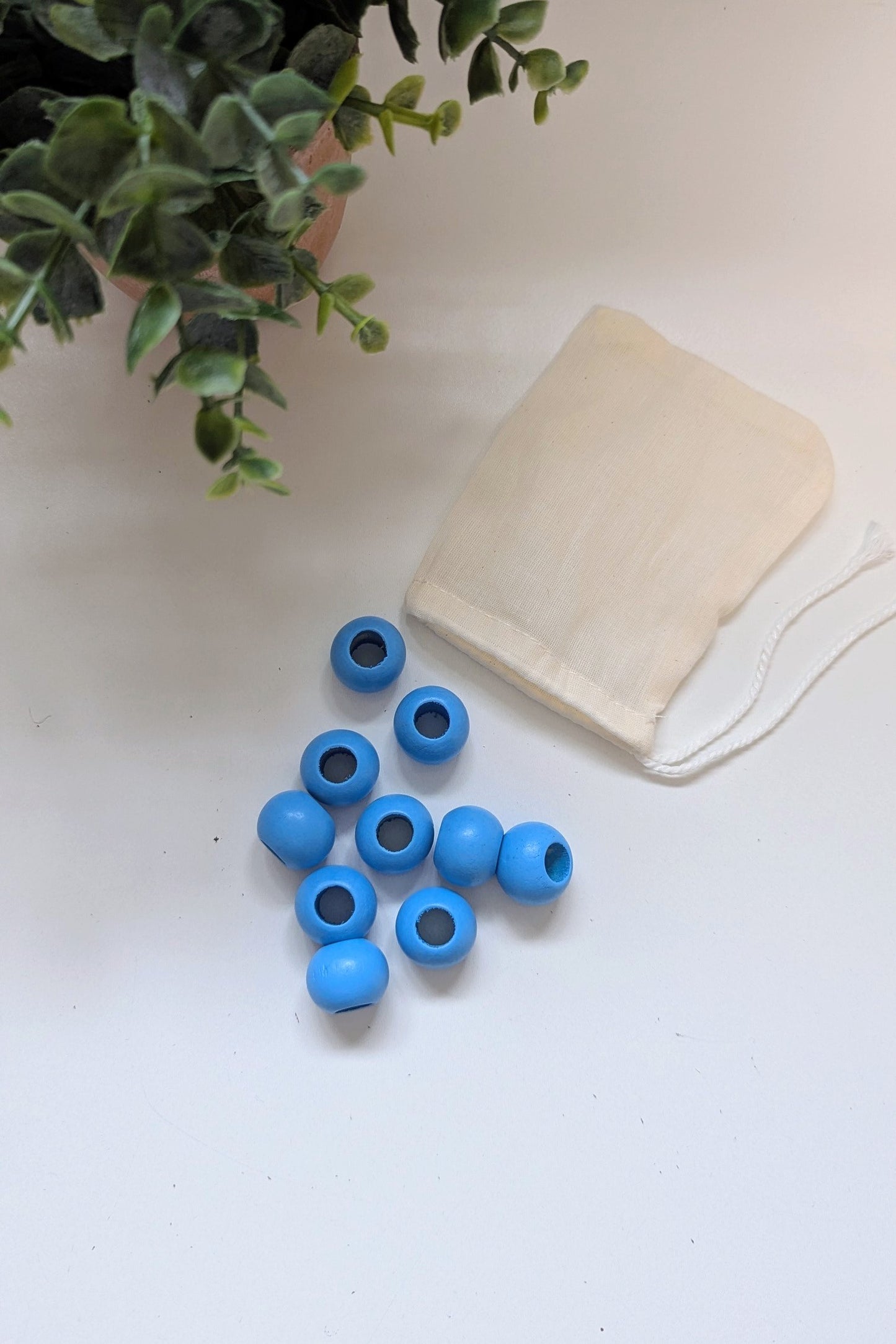 Wooded Beads With Large 10 mm Hole | Limited Edition Colors | Pack of 10