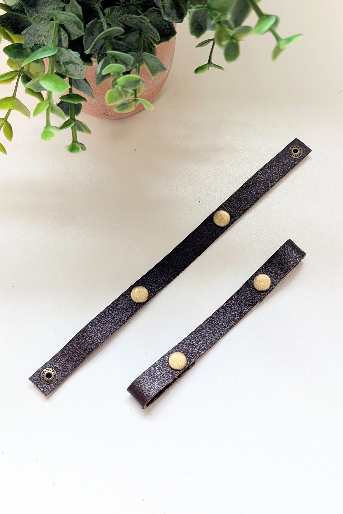 Faux Leather Basket Handles | Snap-On