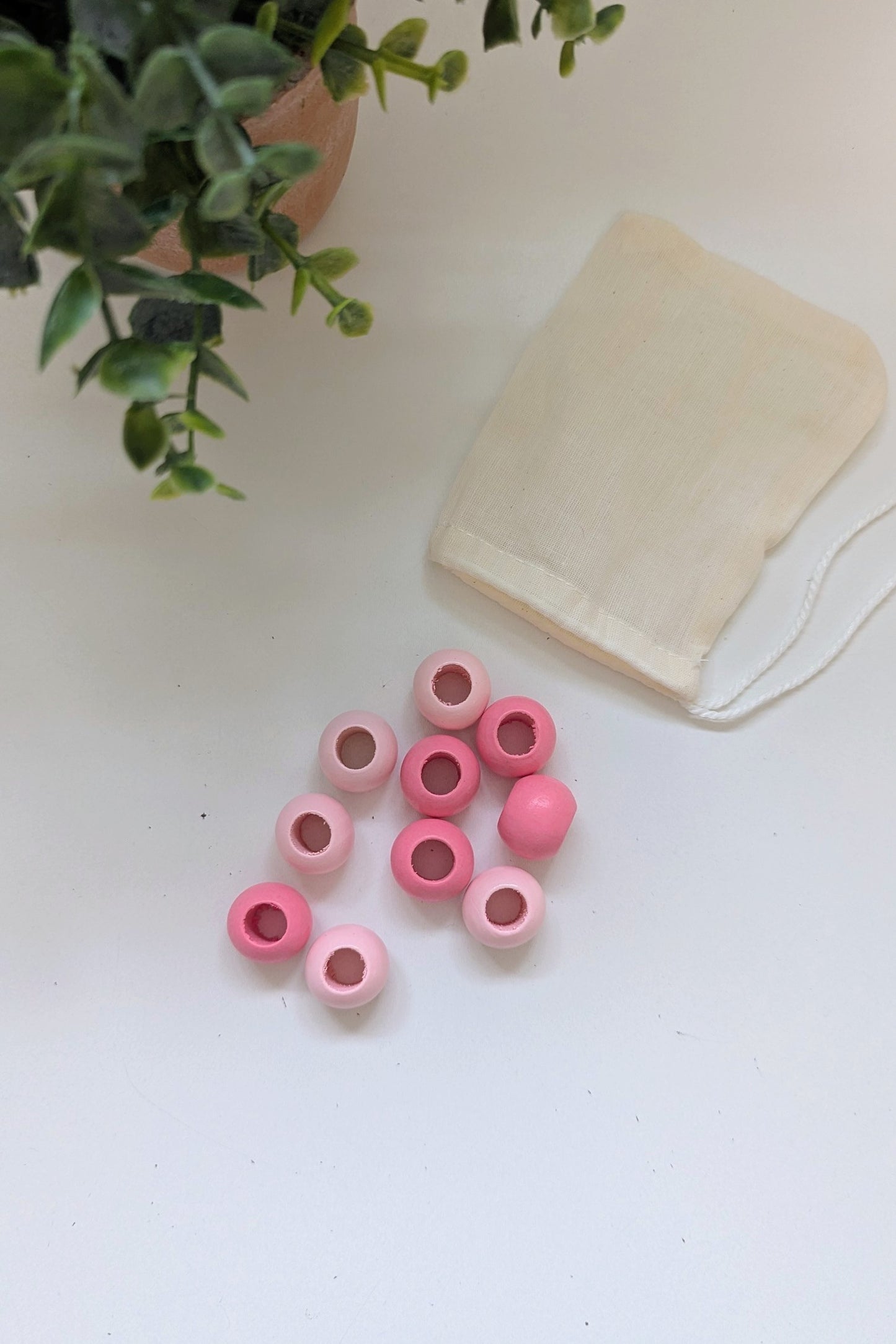 Wooded Beads With Large 10 mm Hole | Limited Edition Colors | Pack of 10