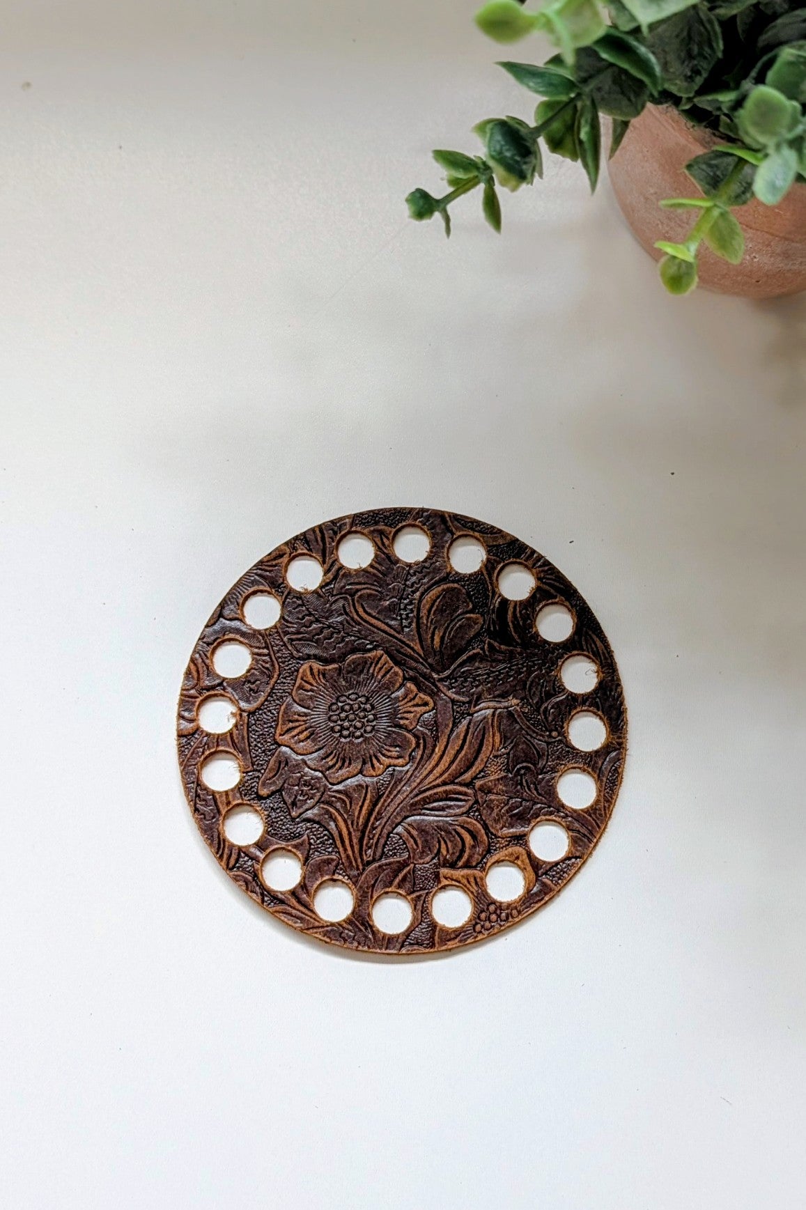 Genuine Leather Base For Baskets and Crafts