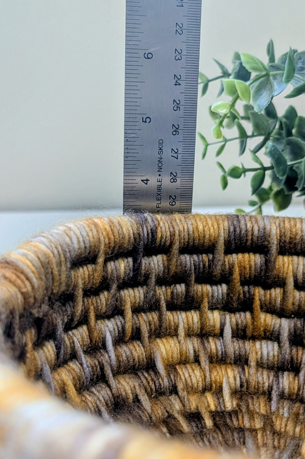 Merino Wool Brown & Gold Basket