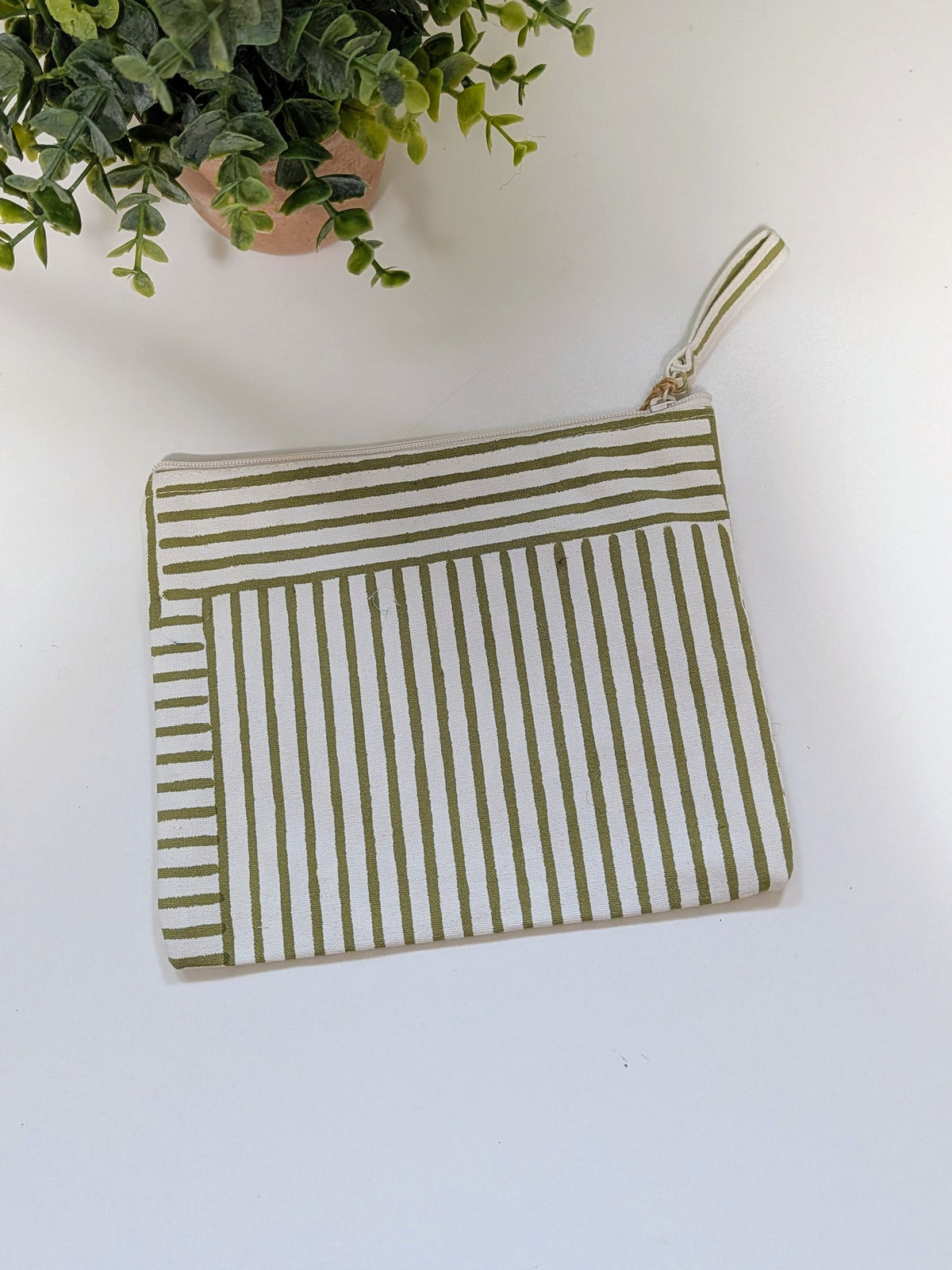 Canvas Zipper Pouch | Block Printed