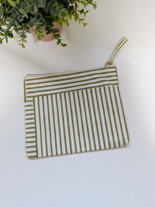 Canvas Zipper Pouch | Block Printed