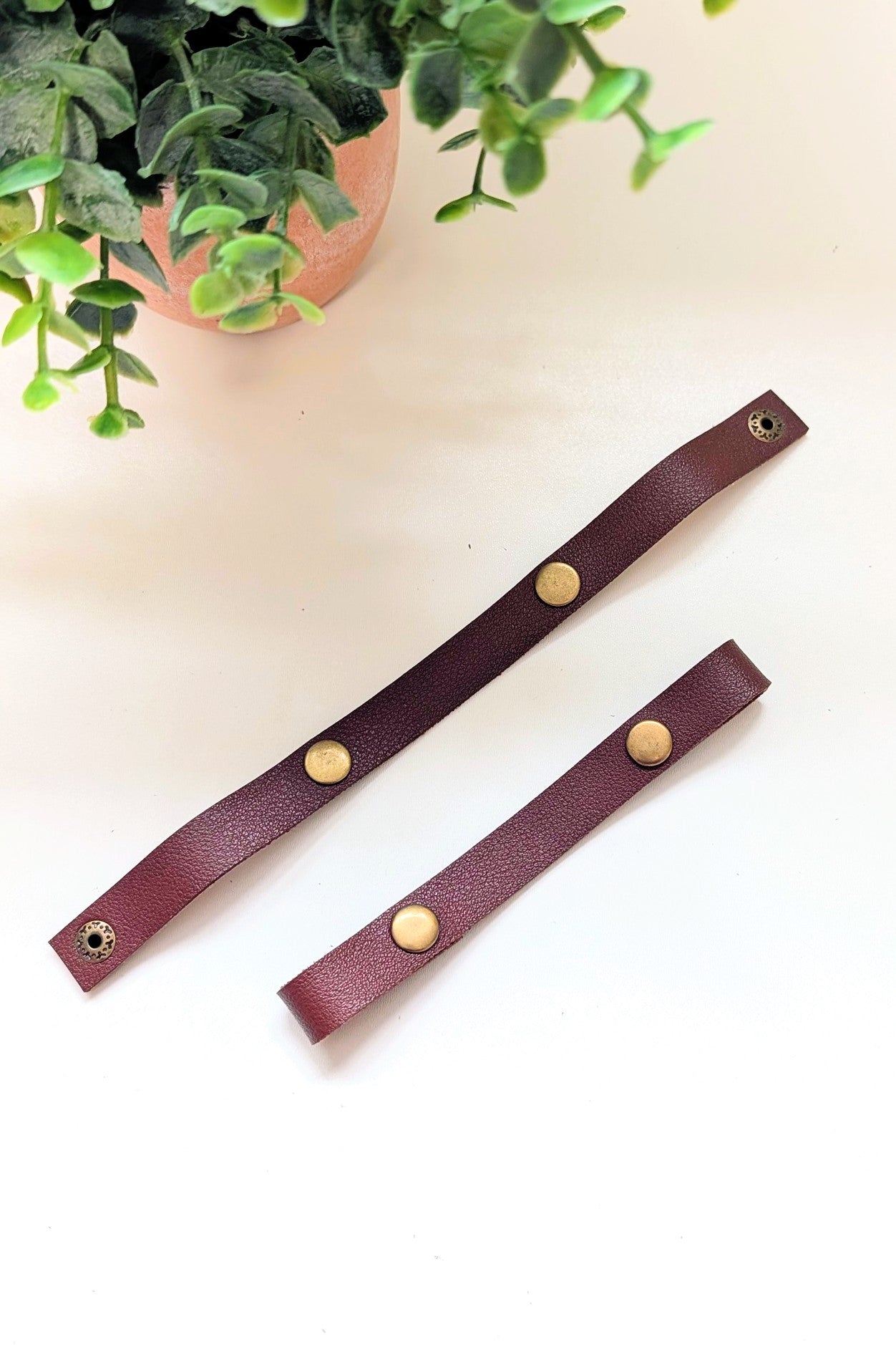 Faux Leather Basket Handles | Snap-On