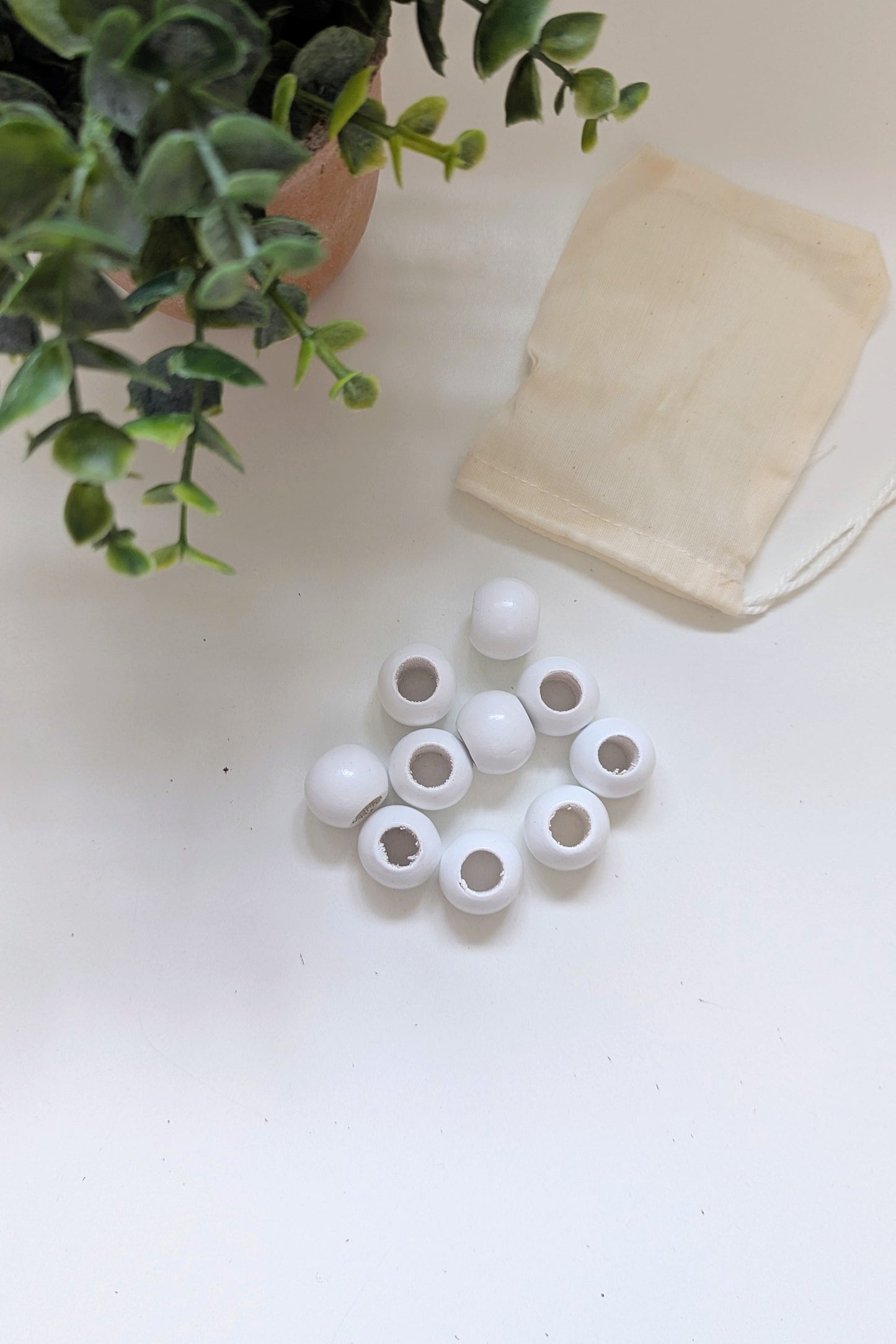 Wooded Beads With Large 10 mm Hole | Pack of 10