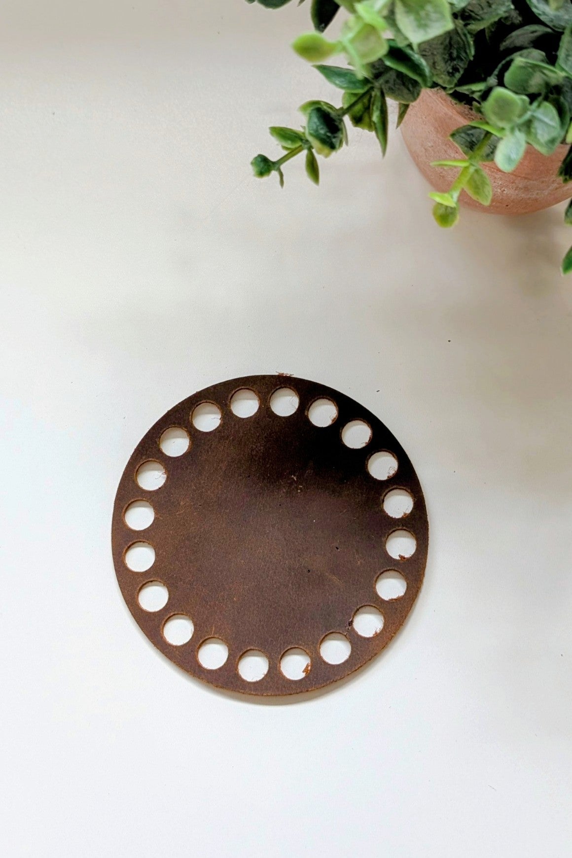 Genuine Leather Base For Baskets and Crafts