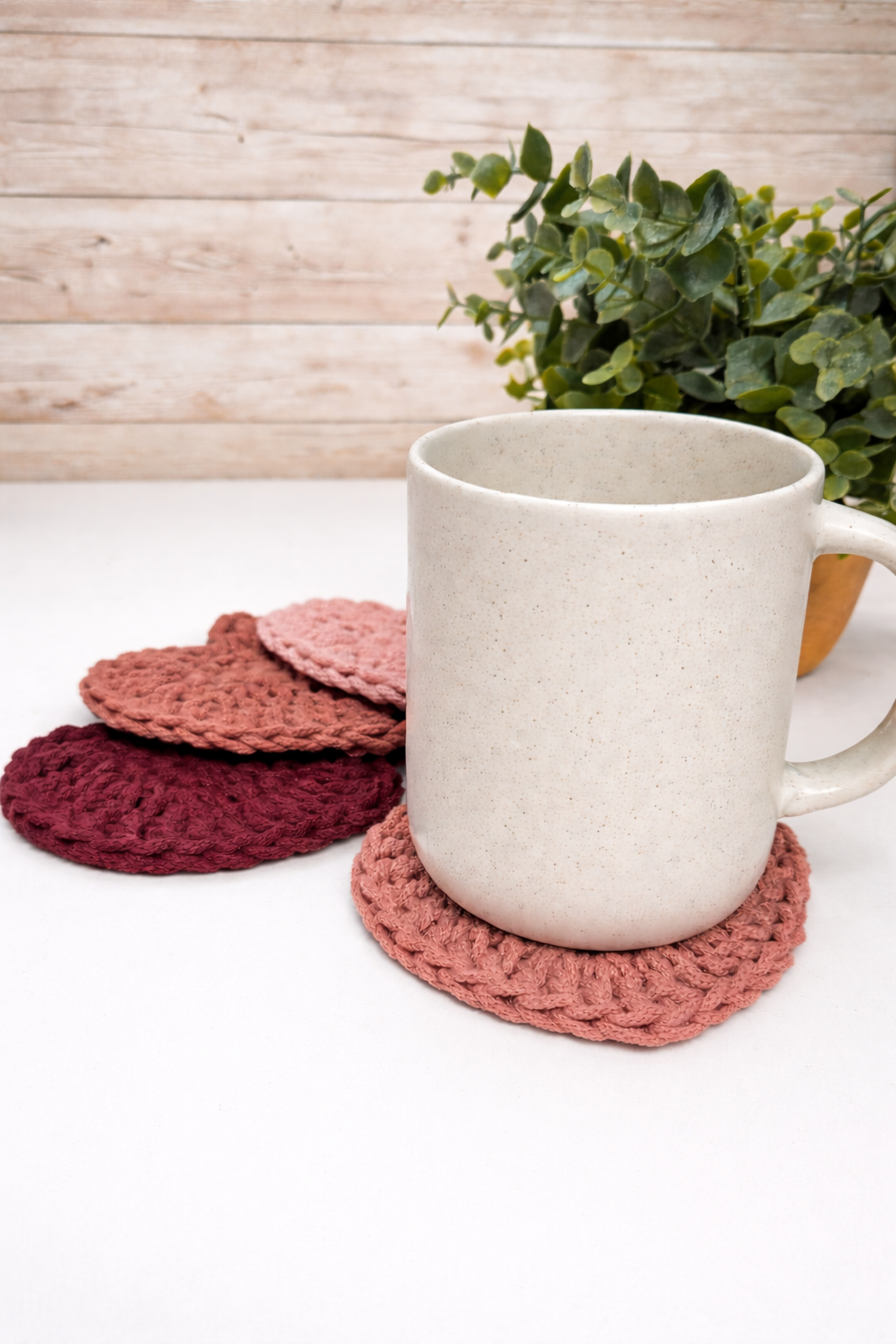 Crochet Heart Coaster