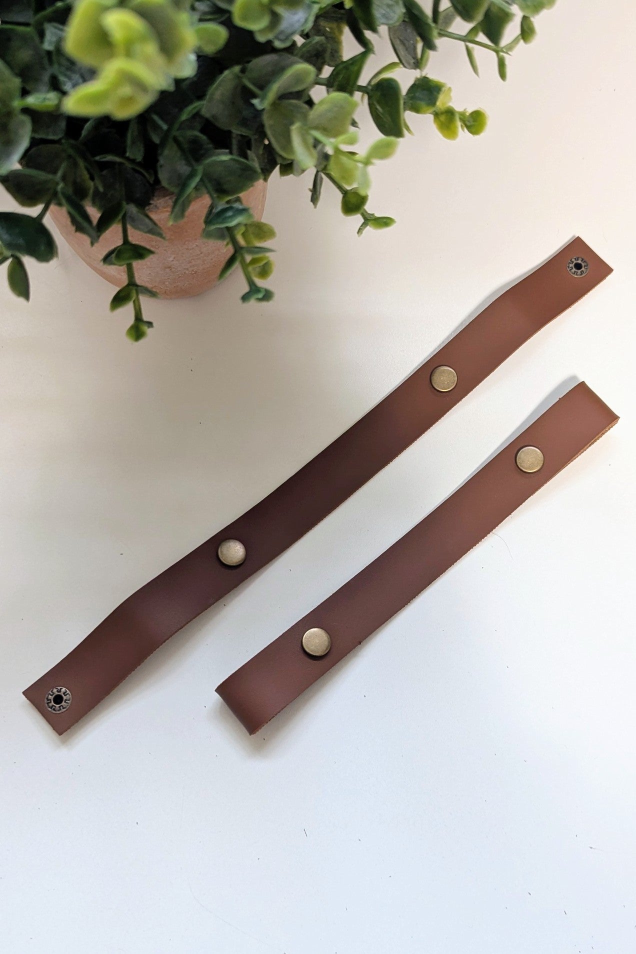 Faux Leather Basket Handles | Snap-On