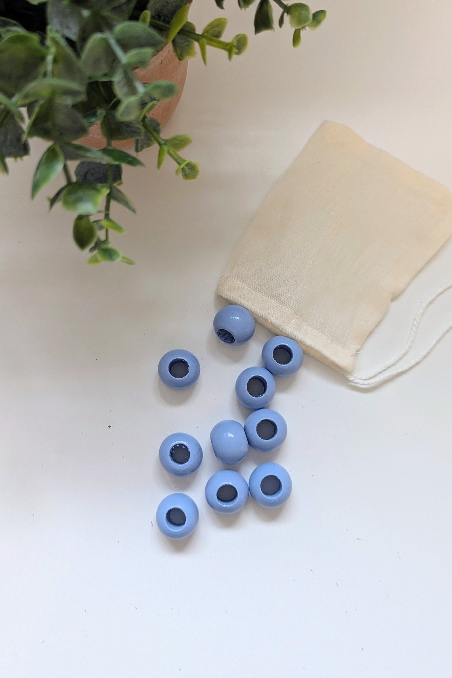 Wooded Beads With Large 10 mm Hole | Limited Edition Colors | Pack of 10