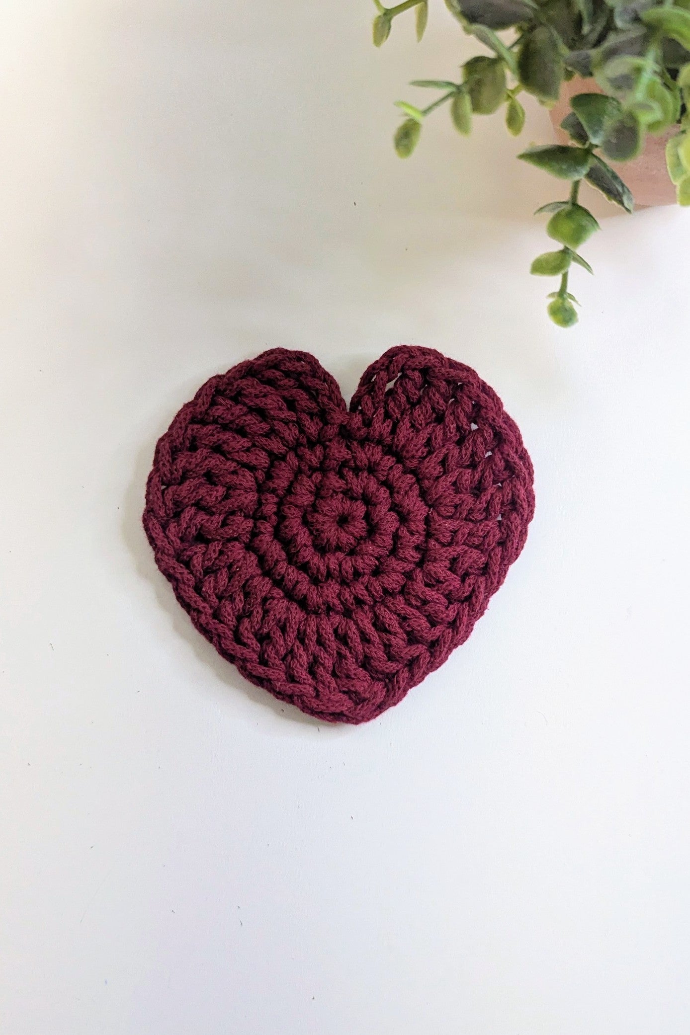 Crochet Heart Coaster