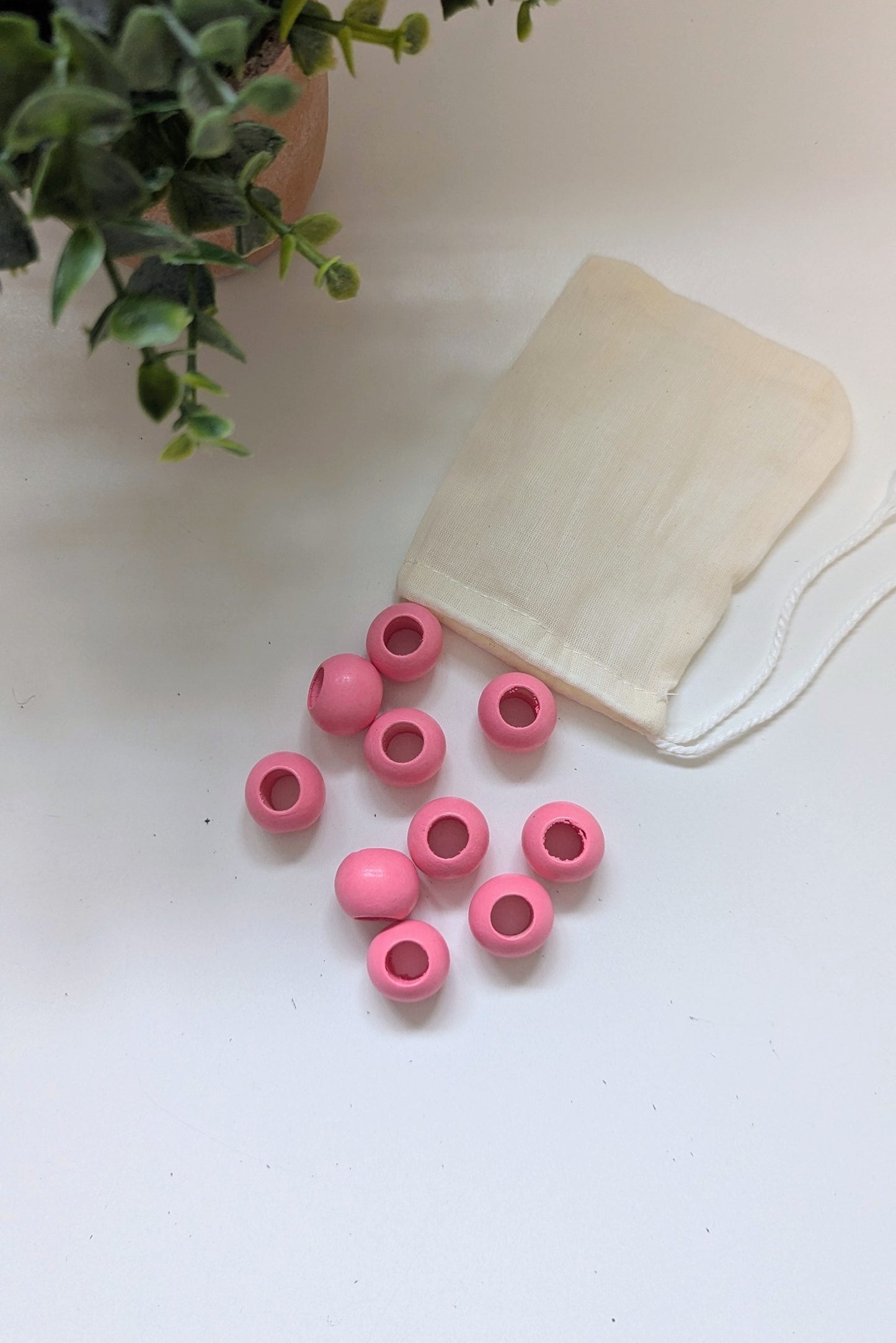 Wooded Beads With Large 10 mm Hole | Limited Edition Colors | Pack of 10