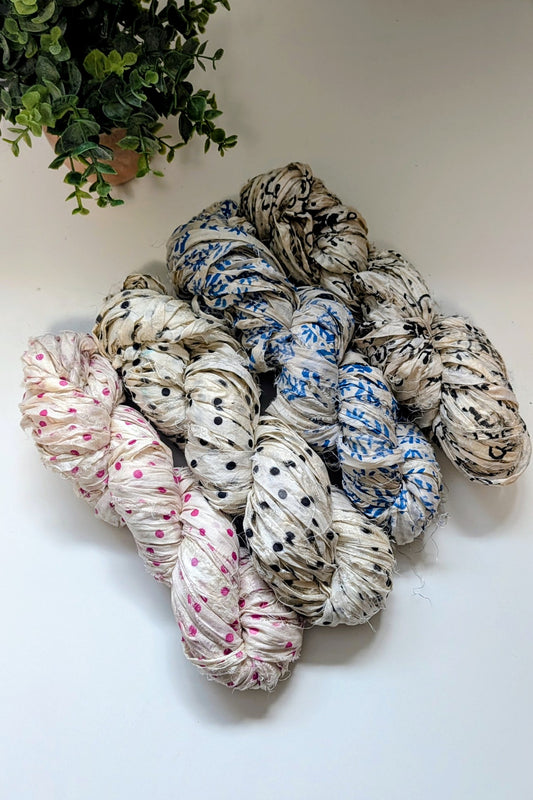 Printed Sari Silk Ribbon