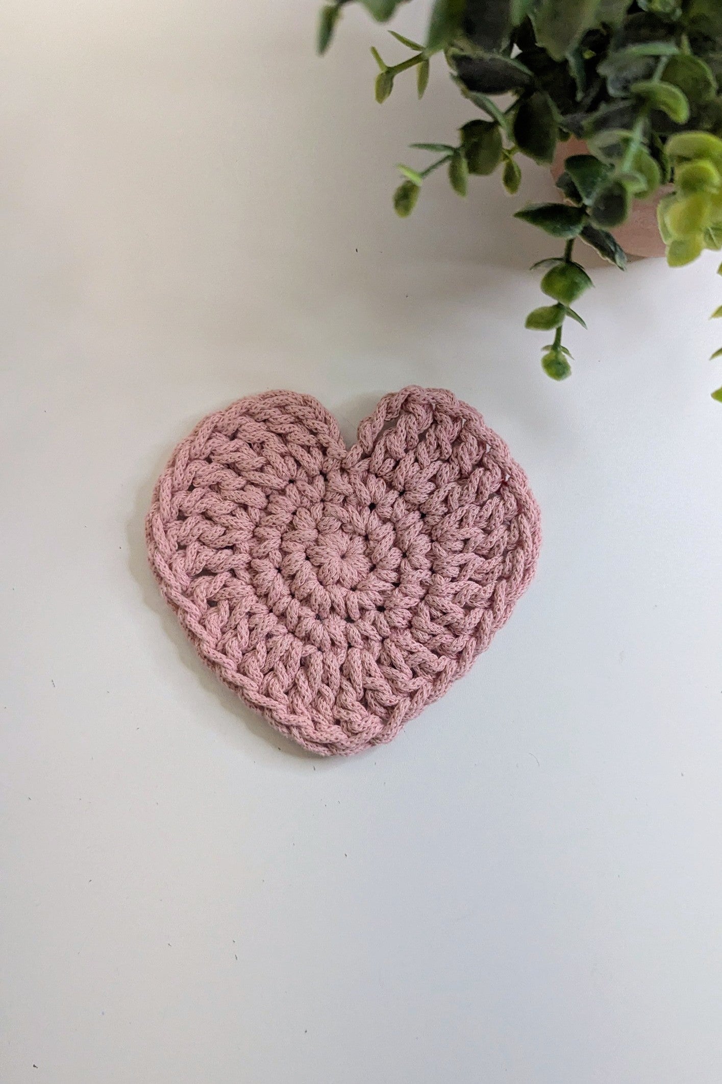 Crochet Heart Coaster