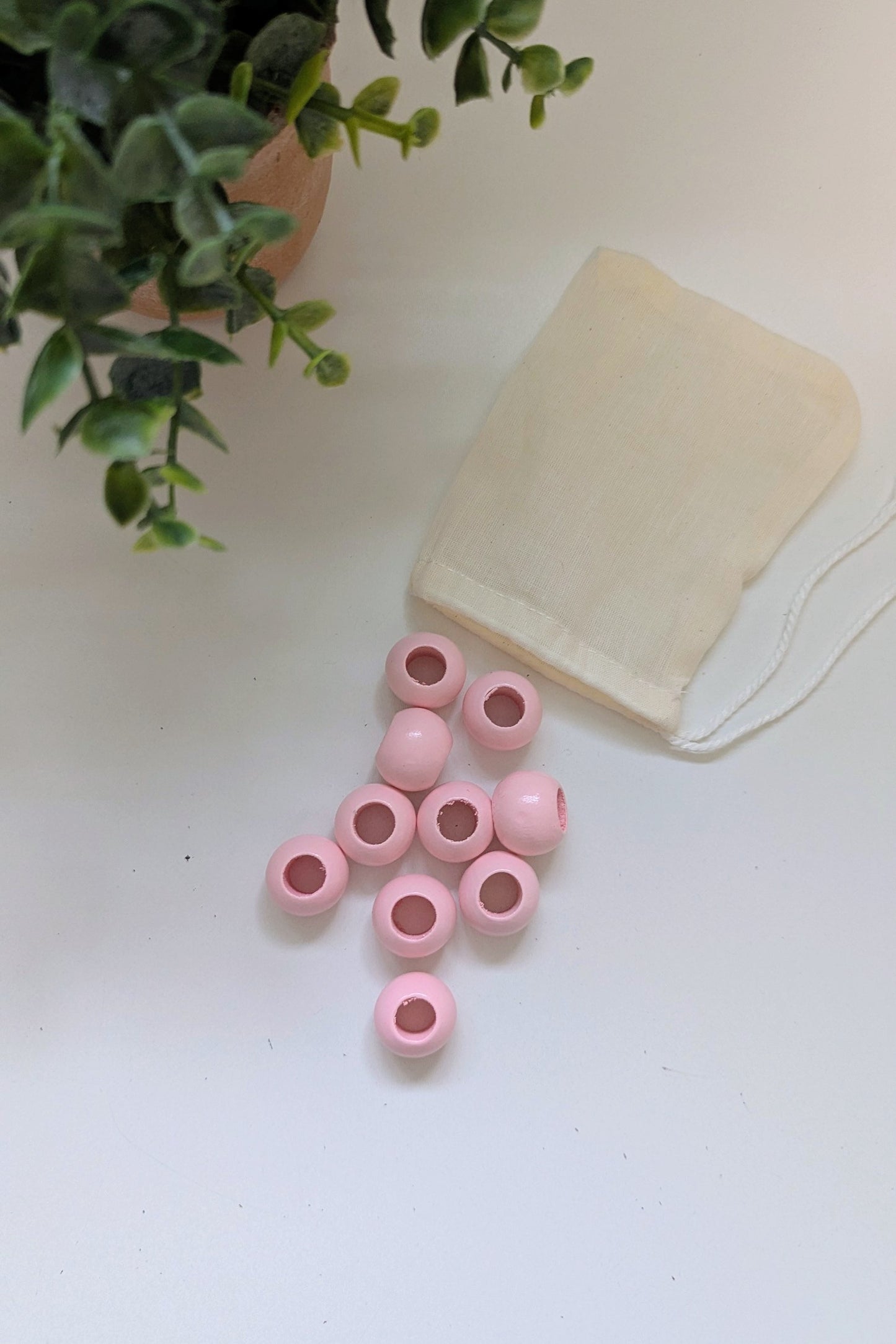 Wooded Beads With Large 10 mm Hole | Limited Edition Colors | Pack of 10