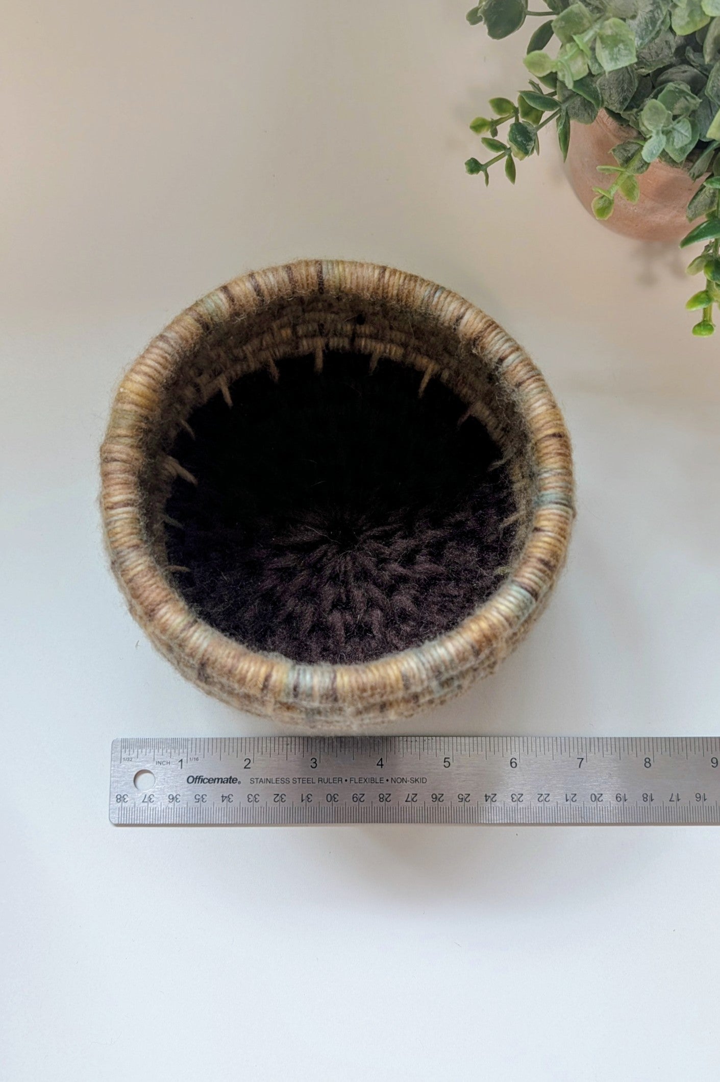 Brown Merino Wool Basket