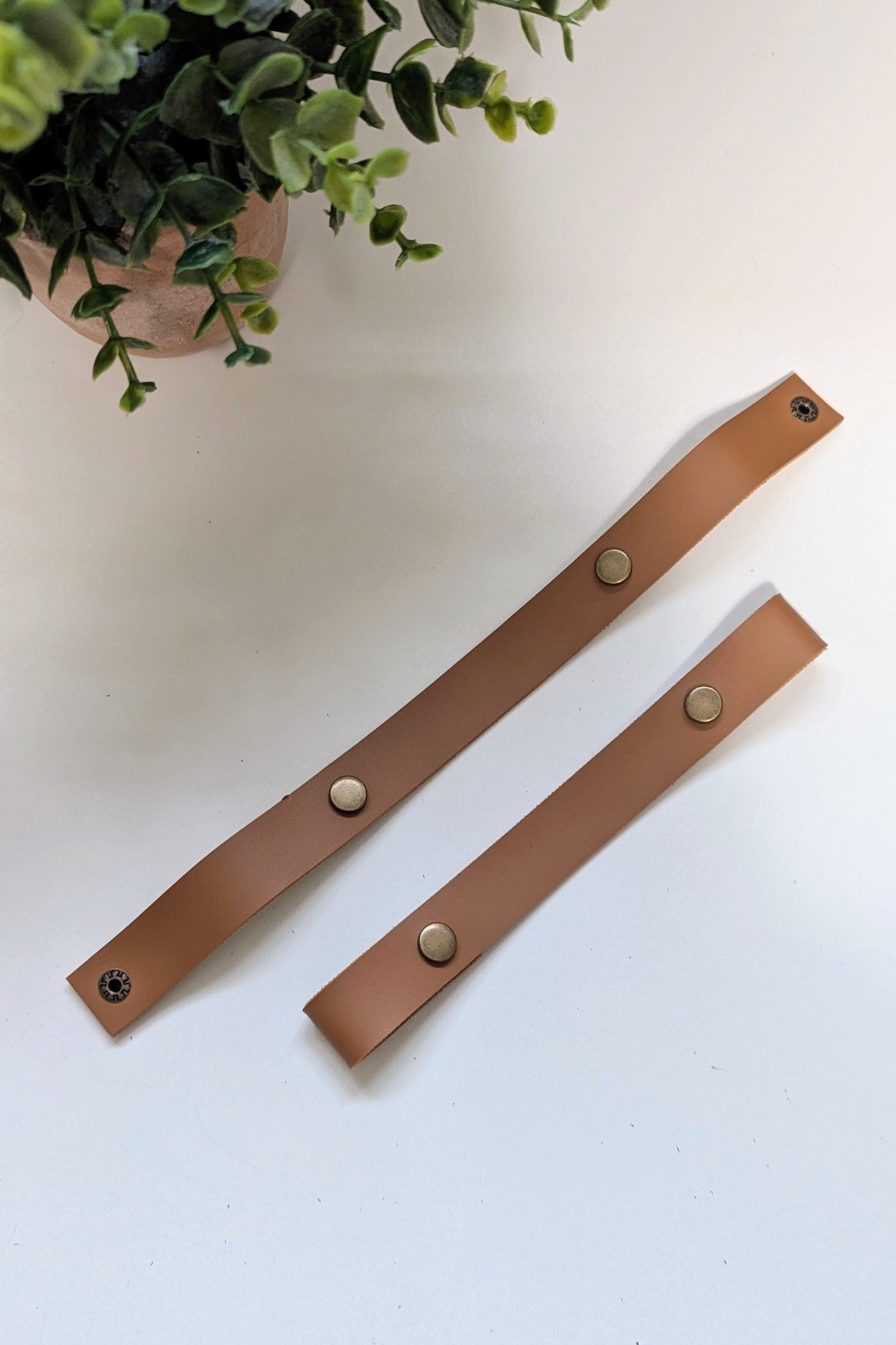 Faux Leather Basket Handles | Snap-On