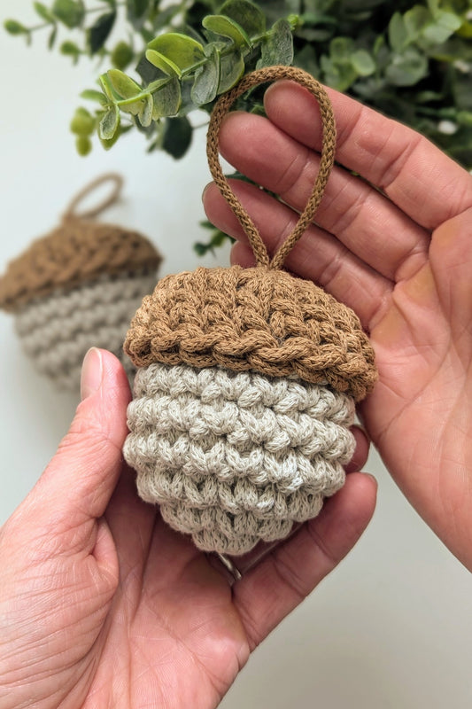 Crochet Acorn Ornament Pattern (PDF Download)