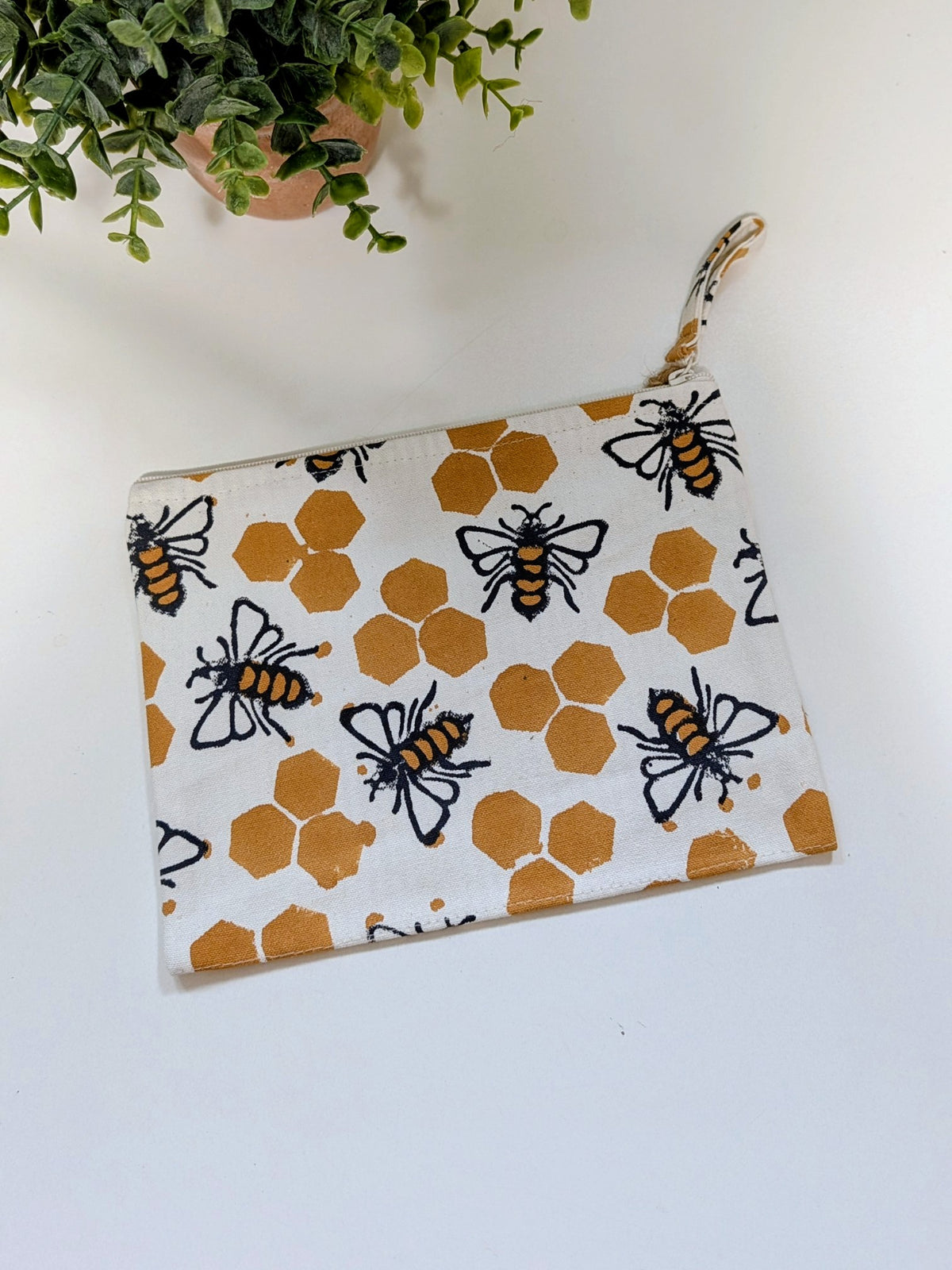 Canvas Zipper Pouch | Block Printed