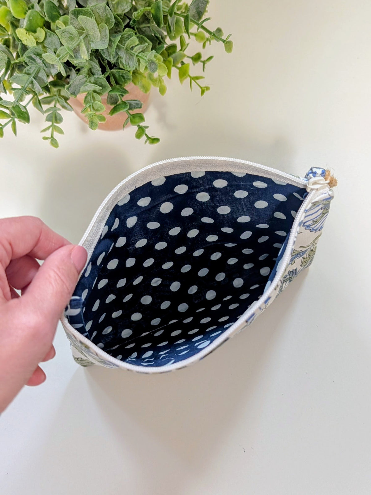 Canvas Zipper Pouch | Block Printed
